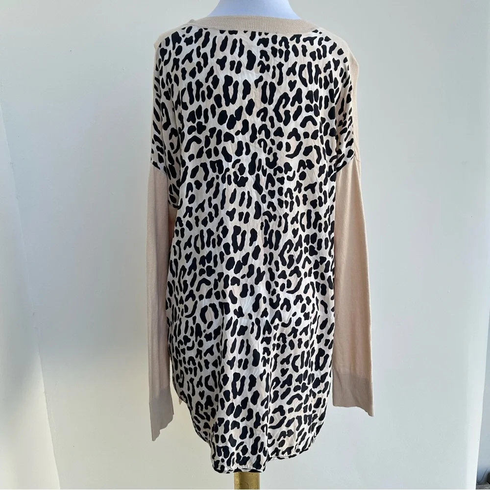 Derek Lam Cashmere Cotton Animal Print Sweater - Picture 3 of 4